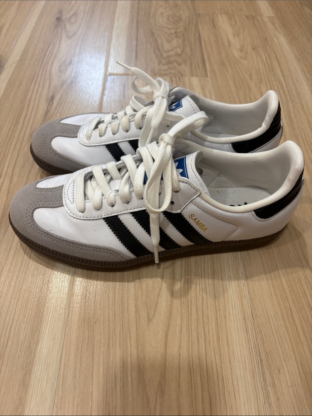 adidas Samba Leather Sneakers - White / Black / Grey